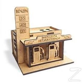 Ahşap Benzin İstasyonu Maket