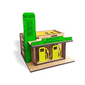 Ahşap Benzin İstasyonu Maket