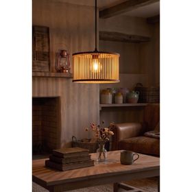 Ahşap Fabrikası Rustik Serisi Ottoman 35 cm Bambu Avize Sarkıt