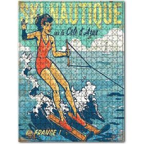 Ahşap Mdf Heyecanlı Sörfçü Kadın Puzzle