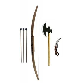Ahtek ETİCS68680000600053 Ahşap Ok Yay Ahşap Balta Karambit Oyuncak Seti