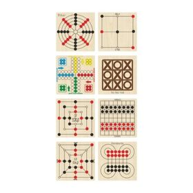 Ahtek ETİCSE Kızma Birader Dama 3 Taş 9 Taş 12 Taş Bihar Surakarta Tic-Tac-Toe 8'li Ahşap Oyun Seti