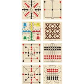 Ahtek ETİCSE Kızma Birader Dama 3 Taş 9 Taş 12 Taş Bihar Surakarta Tic-Tac-Toe 8'li Ahşap Oyun Seti