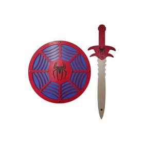 Ahtek ETİCSET117 Spider-Man Örümcek Adam Kalkanı ve Kılıcı 2'li Ahşap Oyuncak Seti