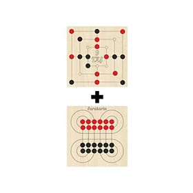 Ahtek ETİCSET207 Ahşap Surakarta ve 9 Taş Akıl Zeka Strateji ve Beceri Oyunları Seti