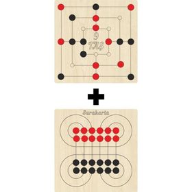 Ahtek ETİCSET207 Ahşap Surakarta ve 9 Taş Akıl Zeka Strateji ve Beceri Oyunları Seti
