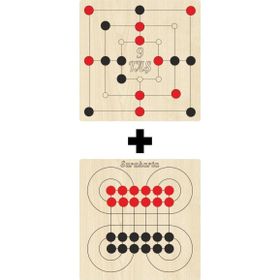 Ahtek ETİCSET207 Ahşap Surakarta ve 9 Taş Akıl Zeka Strateji ve Beceri Oyunları Seti