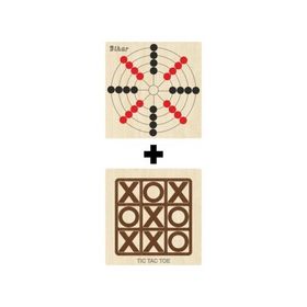 Ahtek ETİCSET211 Ahşap Tic-Tac-Toe ve Bihar Akıl Zeka Strateji ve Beceri Oyunları Seti