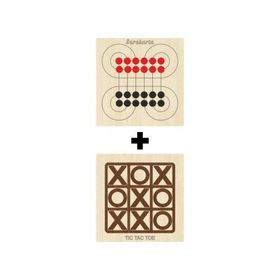 Ahtek ETİCSET213 Ahşap Tic-Tac-Toe ve Surakarta Akıl Zeka Strateji ve Beceri Oyunları Seti