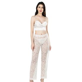 Ahu Ekru Üçlü Büstiyerli Saten Sabahlık Gecelik Kadın Pijama Takımı