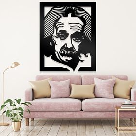 Ahwall Albert Einstein Figürlü Dekoratif Ahşap Tablo