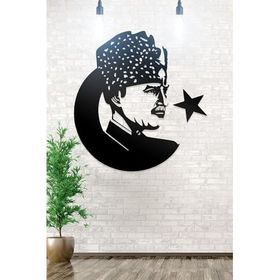Ahwall Atatürk Ve Bayrak Figürlü Dekoratif Ahşap Tablo