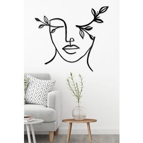 Ahwall Çiçek Ve Kadın Figürlü Dekoratif Ahşap Tablo