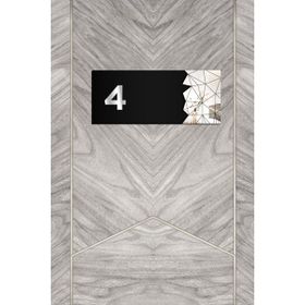 Ahwall Dekoratif Aynalı Pleksi No 4 Gümüş Siyah Kapı Numarası