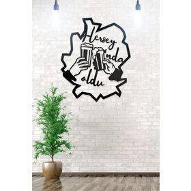 Ahwall Herşey Bira'nda Oldu Figürlü Dekoratif Ahşap Tablo