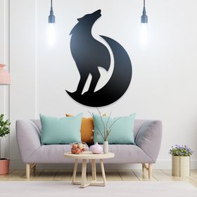 Ahwall Yarım Ay Ve Kurt Figürlü Dekoratif Ahşap Tablo