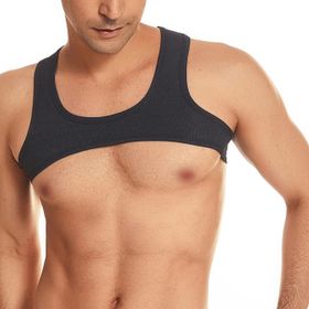 AIEOE B02 Şeffaf Dantel Siyah Erkek Tank Top T-shirt