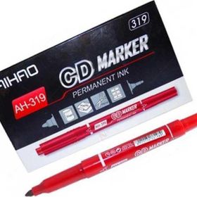 Aihao AH-319 Çift Taraflı Kırmızı 12'li Paket Permanent CD Kalemi