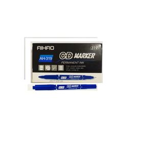 Aihao AH-319 Çift Taraflı Mavi 12'li Paket Permanent CD Kalemi