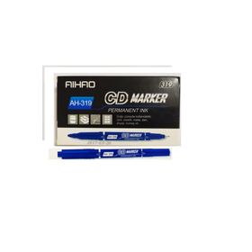 Aihao AH-319 Çift Taraflı Mavi 12'li Paket Permanent CD Kalemi