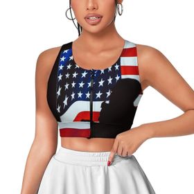 AILLOSA Activewear 3D Baskılı Desen Flag-08 Askılı Kadın Atlet