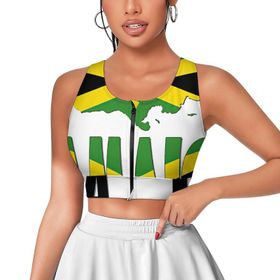 AILLOSA Activewear 3D Baskılı Desen FLAG-105 Askılı Kadın Atlet
