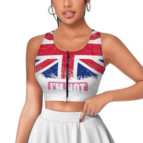 AILLOSA Activewear 3D Baskılı Desen FLAG-116 Askılı Kadın Atlet