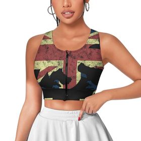 AILLOSA Activewear 3D Baskılı Desen FLAG-117 Askılı Kadın Atlet