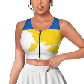 AILLOSA Activewear 3D Baskılı Desen FLAG-119 Askılı Kadın Atlet