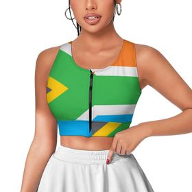 AILLOSA Activewear 3D Baskılı Desen Flag-144 Askılı Kadın Atlet