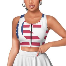 AILLOSA Activewear 3D Baskılı Desen FLAG-15 Askılı Kadın Atlet