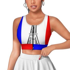 AILLOSA Activewear 3D Baskılı Desen FLAG-151 Askılı Kadın Atlet