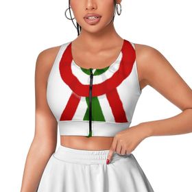 AILLOSA Activewear 3D Baskılı Desen FLAG-170 Askılı Kadın Atlet
