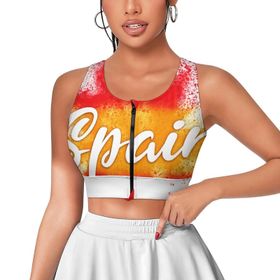 AILLOSA Activewear 3D Baskılı Desen FLAG-171 Askılı Kadın Atlet