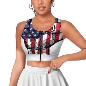AILLOSA Activewear 3D Baskılı Desen FLAG-181 Askılı Kadın Atlet