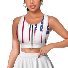 AILLOSA Activewear 3D Baskılı Desen FLAG-185 Askılı Kadın Atlet
