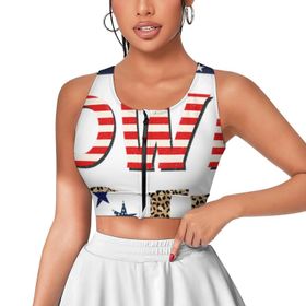 AILLOSA Activewear 3D Baskılı Desen FLAG-188 Askılı Kadın Atlet