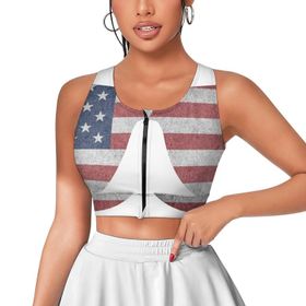 AILLOSA Activewear 3D Baskılı Desen Flag-20 Askılı Kadın Atlet