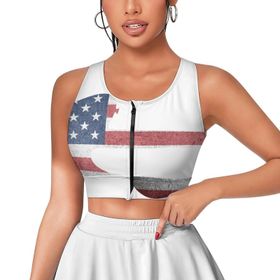 AILLOSA Activewear 3D Baskılı Desen FLAG-21 Askılı Kadın Atlet