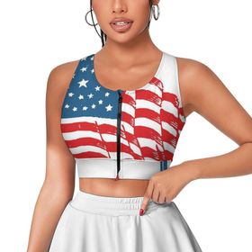 AILLOSA Activewear 3D Baskılı Desen FLAG-22 Askılı Kadın Atlet