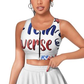 AILLOSA Activewear 3D Baskılı Desen FLAG-24 Askılı Kadın Atlet