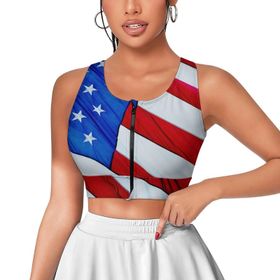 AILLOSA Activewear 3D Baskılı Desen FLAG-26 Askılı Kadın Atlet