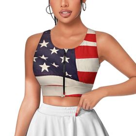 AILLOSA Activewear 3D Baskılı Desen FLAG-30 Askılı Kadın Atlet