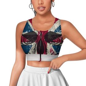 AILLOSA Activewear 3D Baskılı Desen FLAG-32 Askılı Kadın Atlet