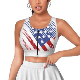 AILLOSA Activewear 3D Baskılı Desen FLAG-34 Askılı Kadın Atlet
