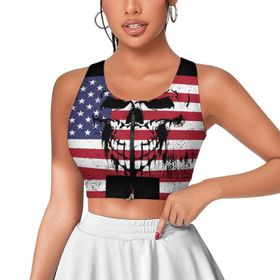 AILLOSA Activewear 3D Baskılı Desen Flag-36 Kadın Atlet
