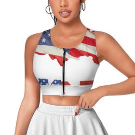 AILLOSA Activewear 3D Baskılı Desen Flag-37 Kadın Atlet