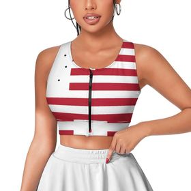 AILLOSA Activewear 3D Baskılı Desen FLAG-46 Askılı Kadın Atlet