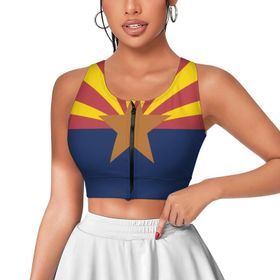 AILLOSA Activewear 3D Baskılı Desen FLAG-54 Askılı Kadın Atlet