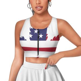AILLOSA Activewear 3D Baskılı Desen FLAG-55 Askılı Kadın Atlet